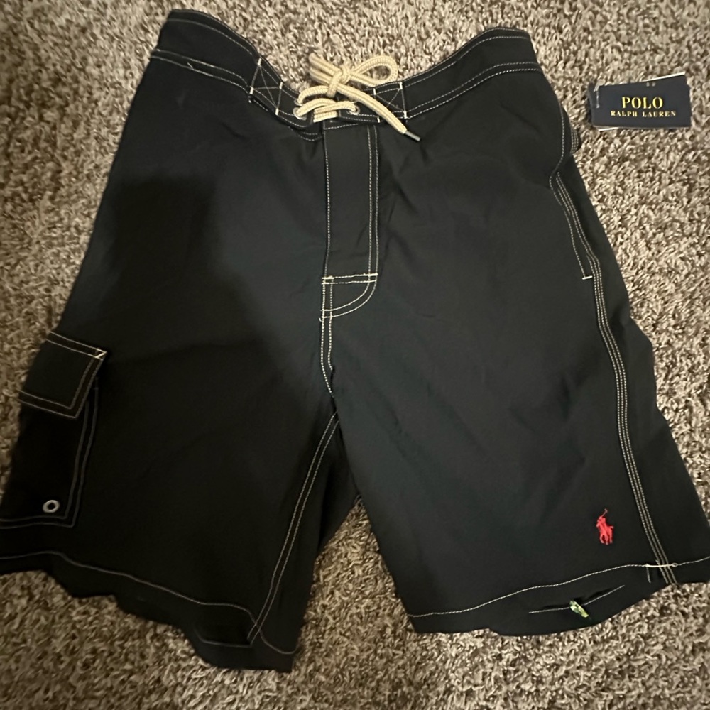Black polo ralph Lauren shorts .